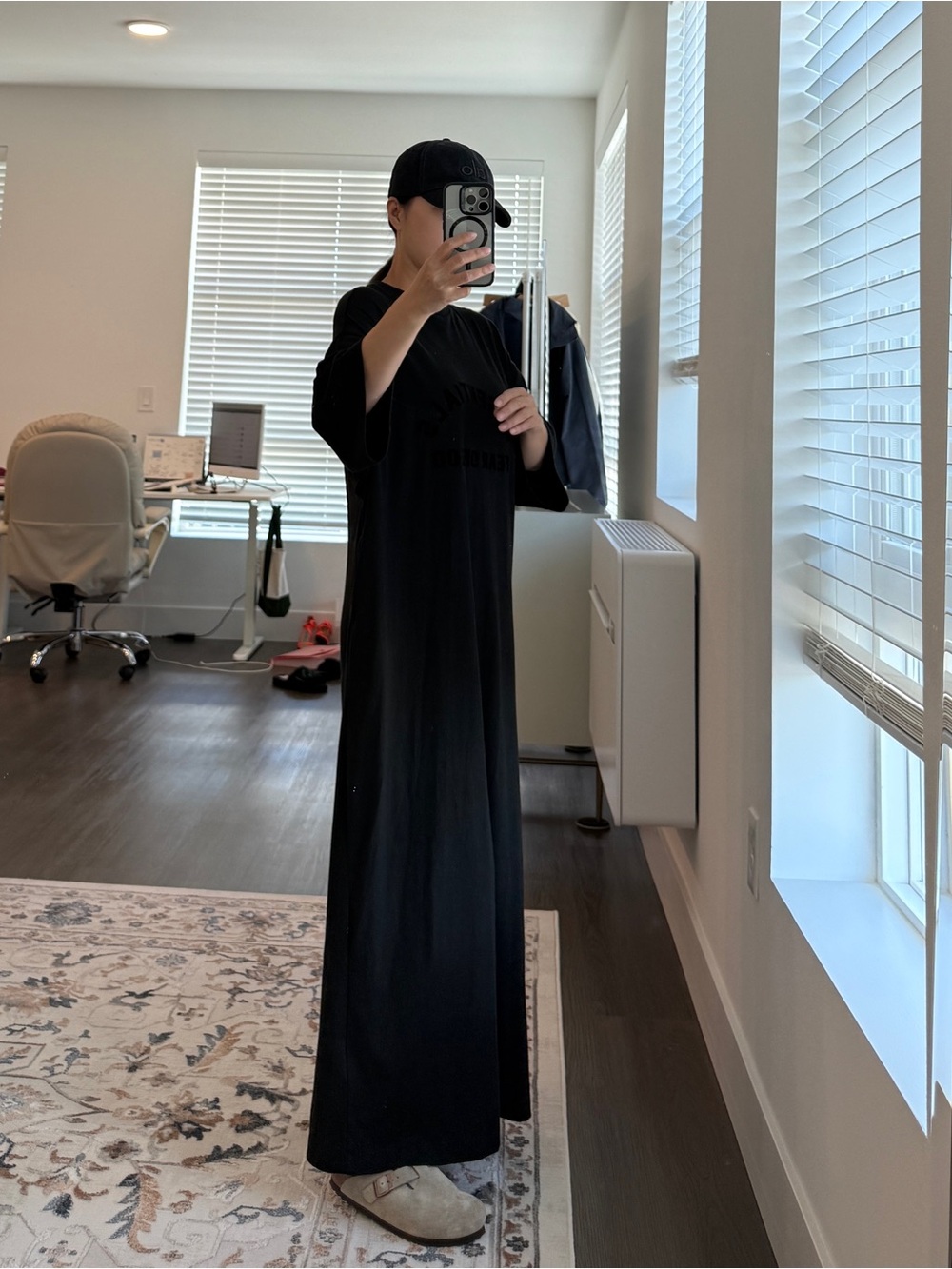 Fear of God Essentials Black Maxi T-Shirt Dress